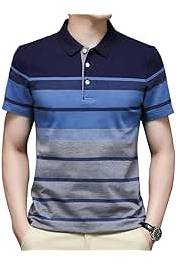 Mens T- Shirt Striped With Collar